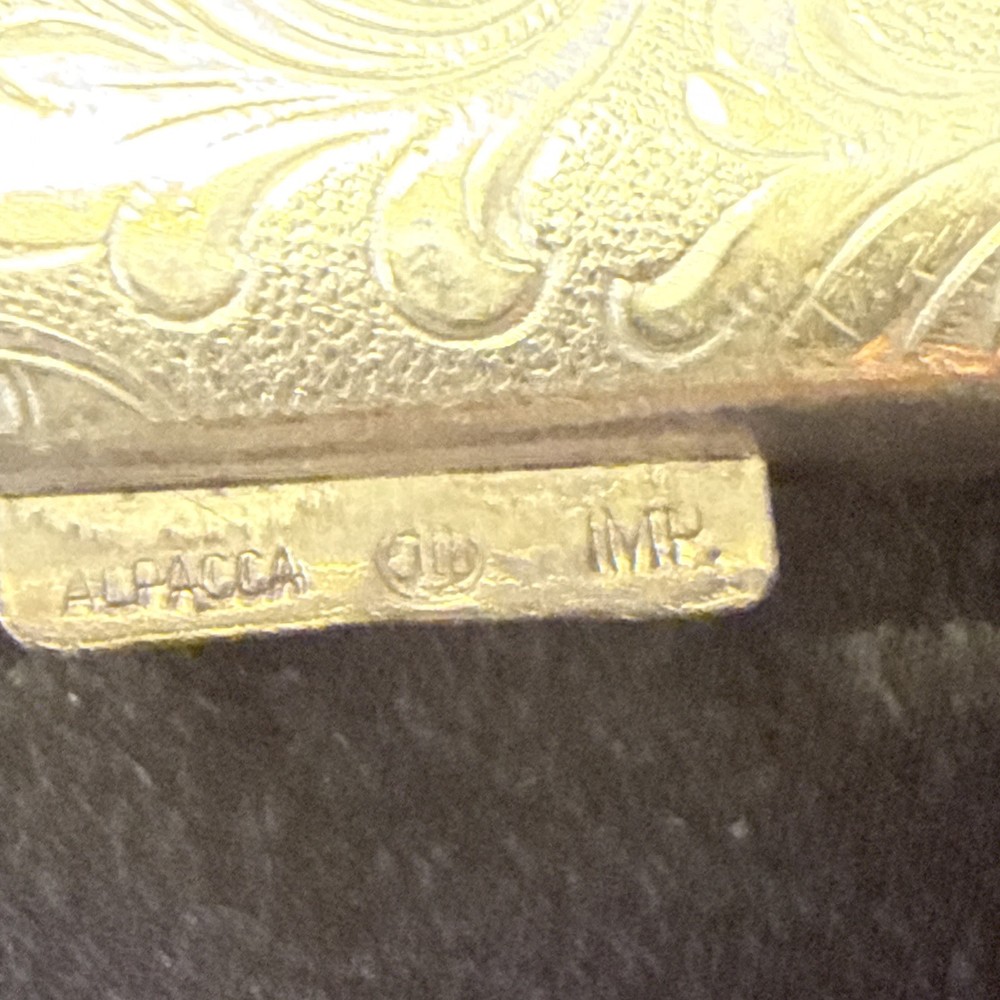 Alpacca Silver Engraved Cigarette Case