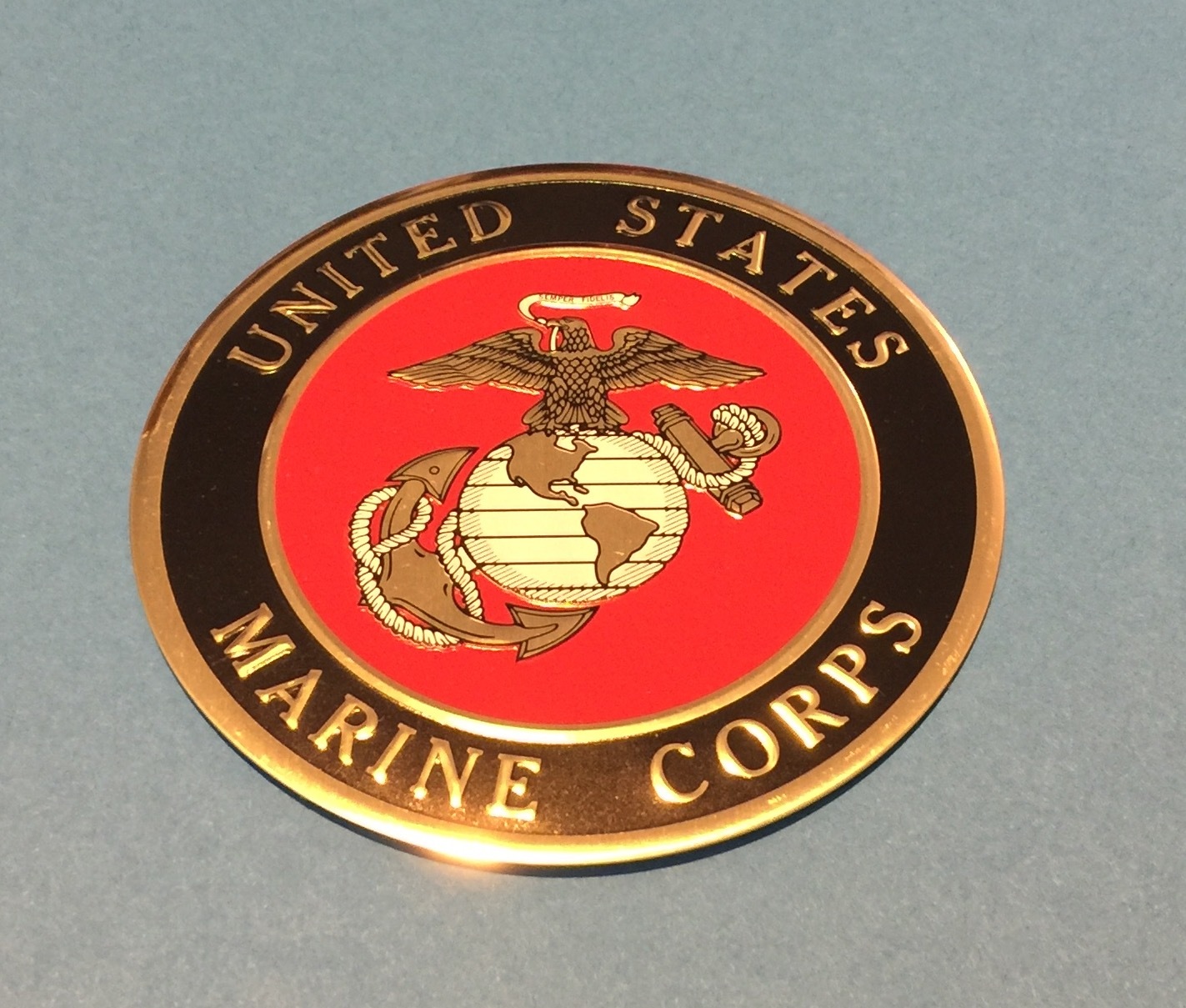 UNITED STATES MARINE CORPS LARGE EMBLEM 4' inch Embossed Litho Printed LOGO