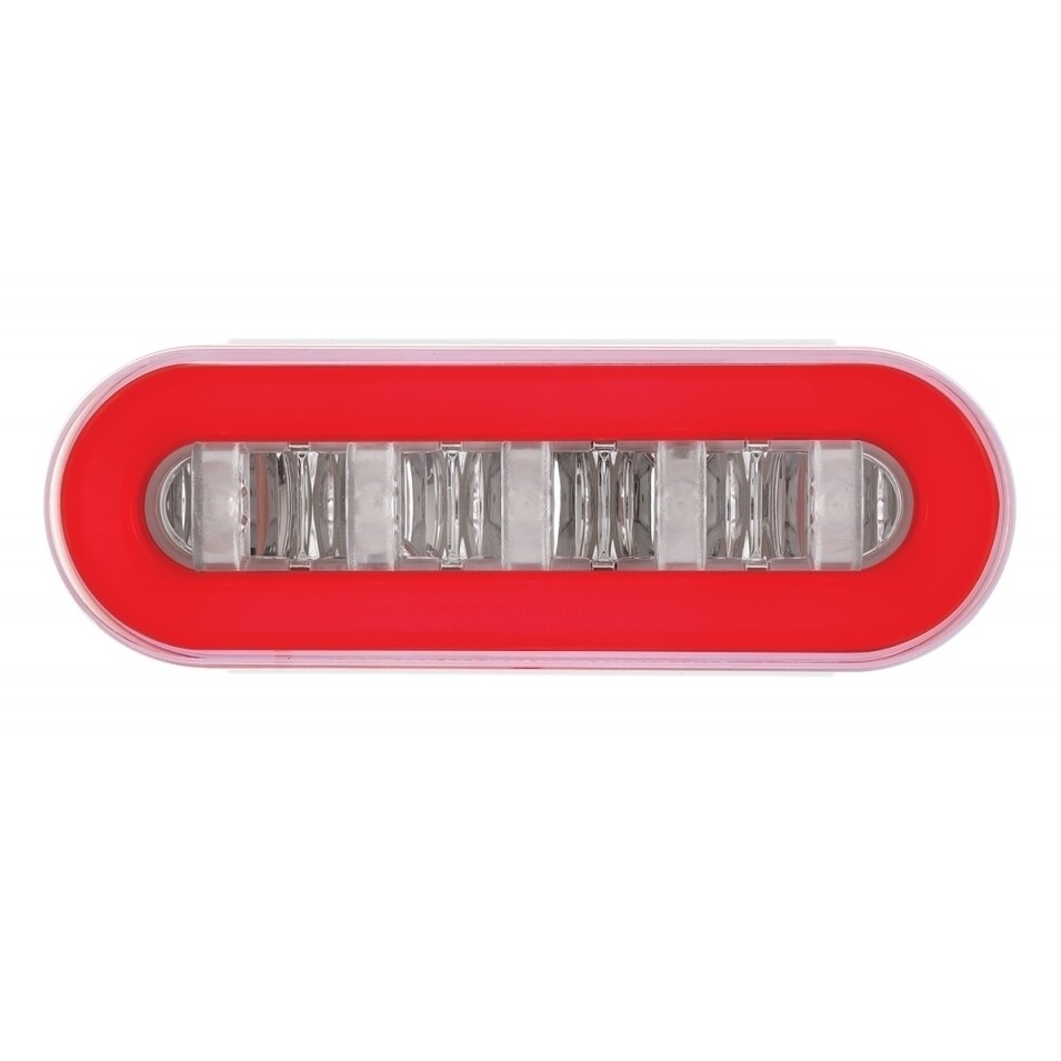 2/12" Bolt Pattern Spring Light Bar w/ GLO Light & Grommet - Red LED/Clear Lens