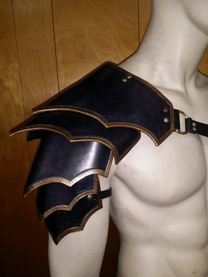 LEATHER ARMOR SENTINEL 2 SHOULDER LARP COSPLAY