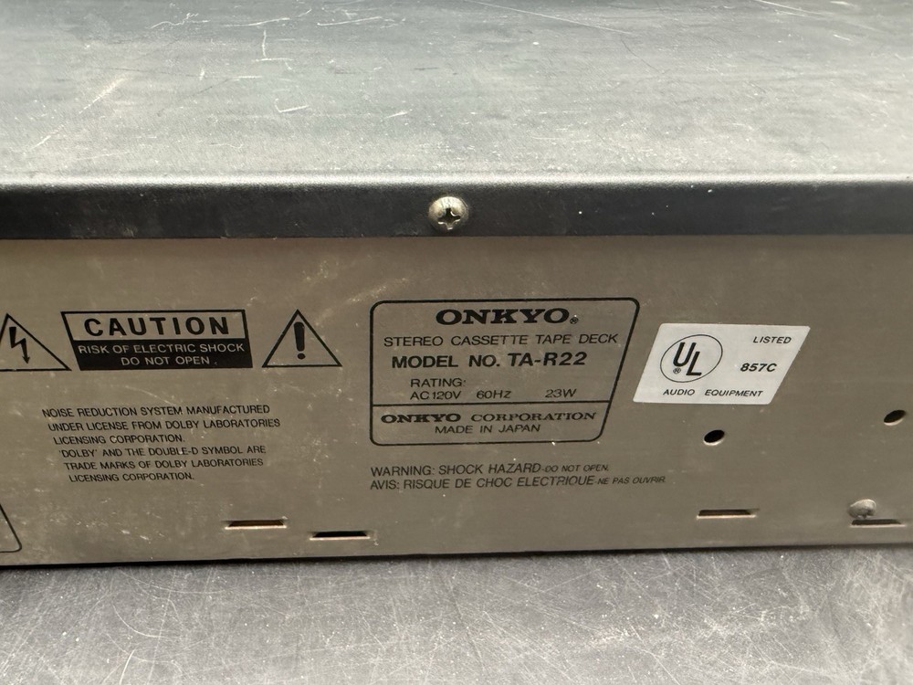 Onkyo TA-R22 Auto Reverse Cassette Deck - TESTED