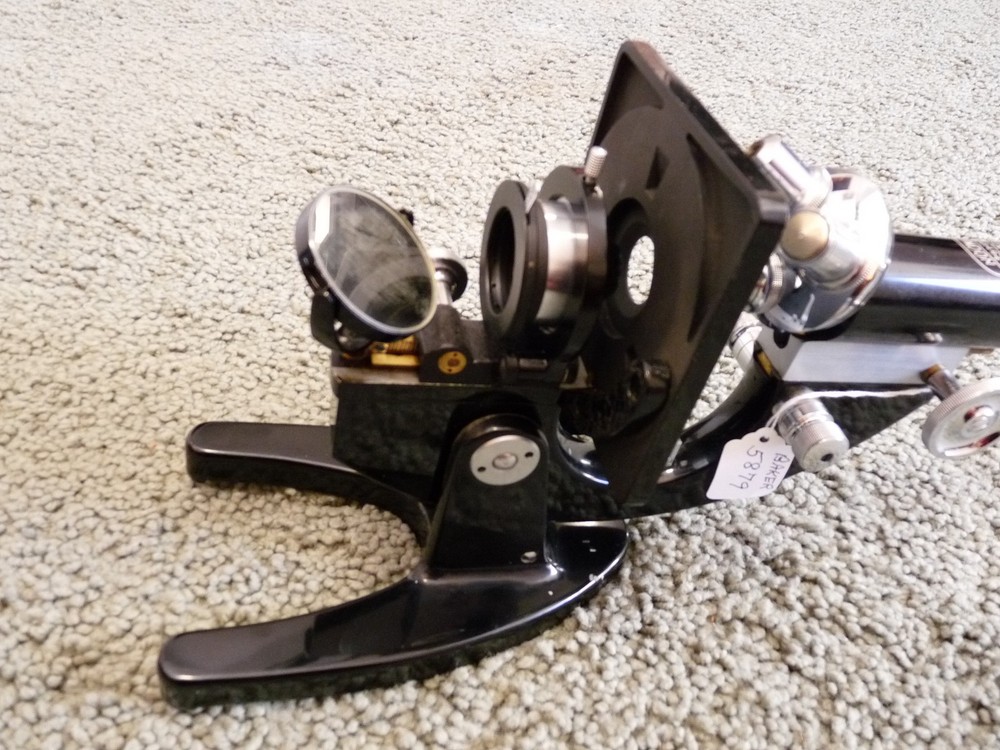 BAKER MICROSCOPE W CASE AND LENSES 4- 879