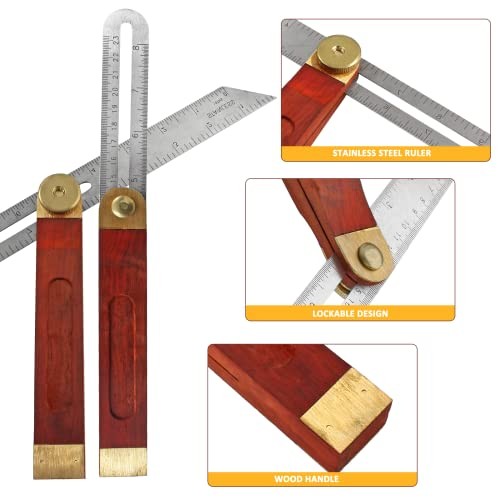 9 Inch Multi Angle Sliding T-Bevel Angle Ruler Protractor, 360 Degree