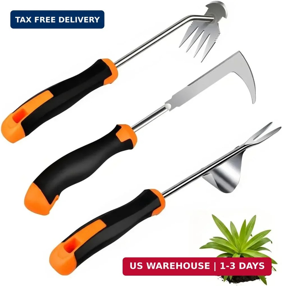 Weed Puller Tool, portable garden tool, Four-Tined Weeding Tool, Uprooting Weedi