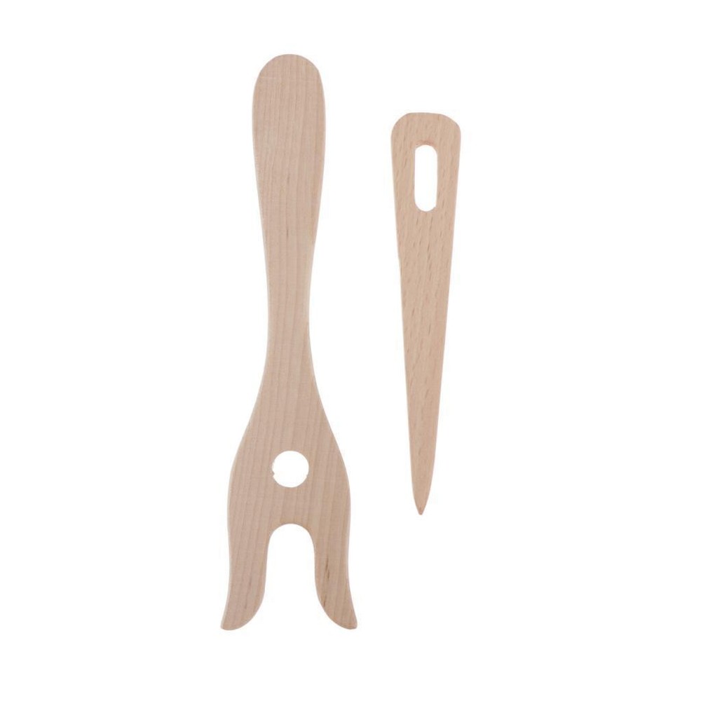 Lucet Wooden Knitting Fork Tool 2 Pieces for Making Ropes,
