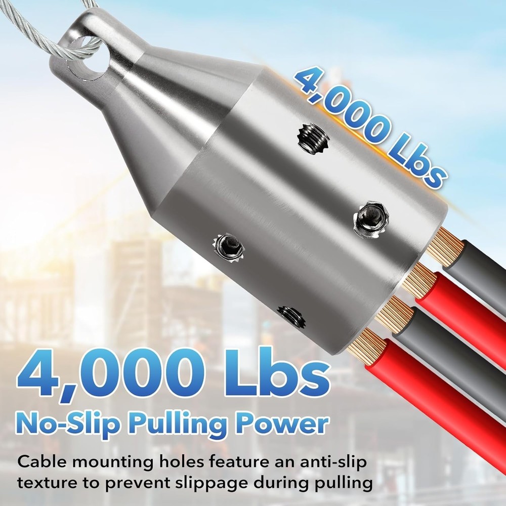 Wire Pulling Grip, 69705 Jr. Wire Puller Attachment Head, Electrical Cable Tool