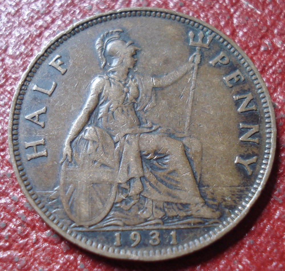 1931 BRITISH HALF PENNY IN FINE-VF CONDITION