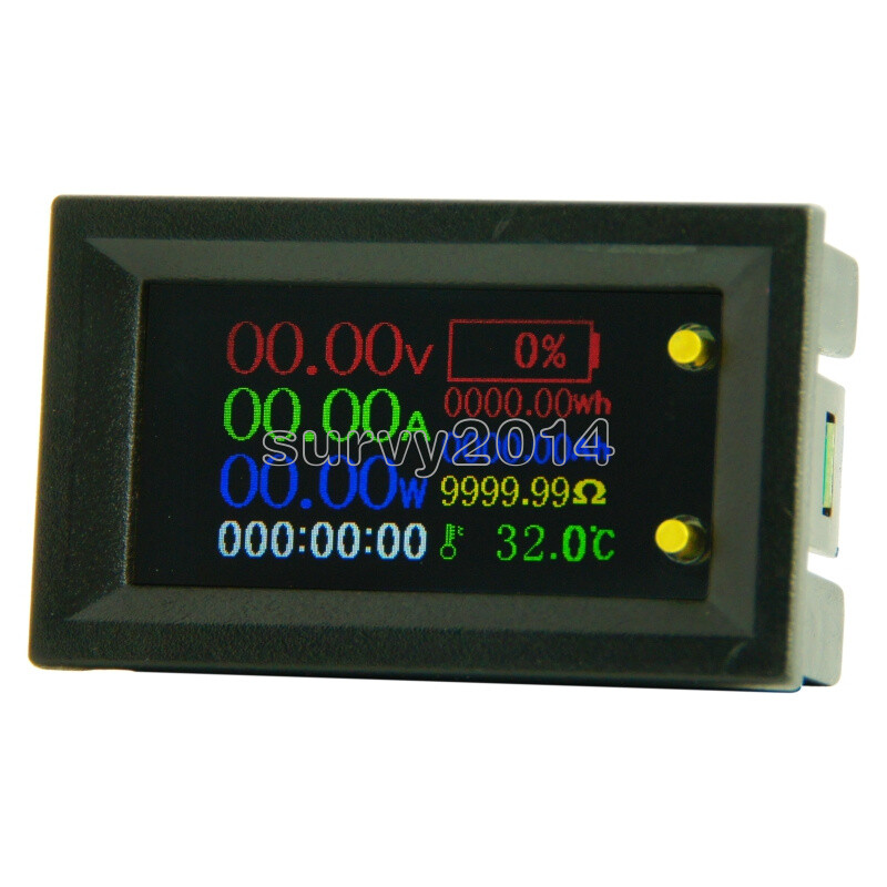 20A DC 7-200V 1.14" HD IPS LCD Screen 8-in-1 Multi-function Power Voltage Meter