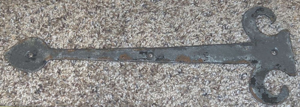 Black Solid Iron Dummy Strap Hinge 15" Inches wide x 5-1/2" tall Decorative only