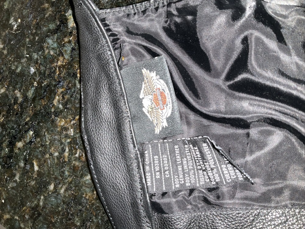 Harley Davidson Black Leather Chaps Size Large Excellent Condition