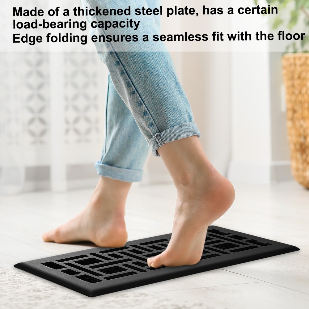 2 Piece 4"x10" Ventilation Grille Black