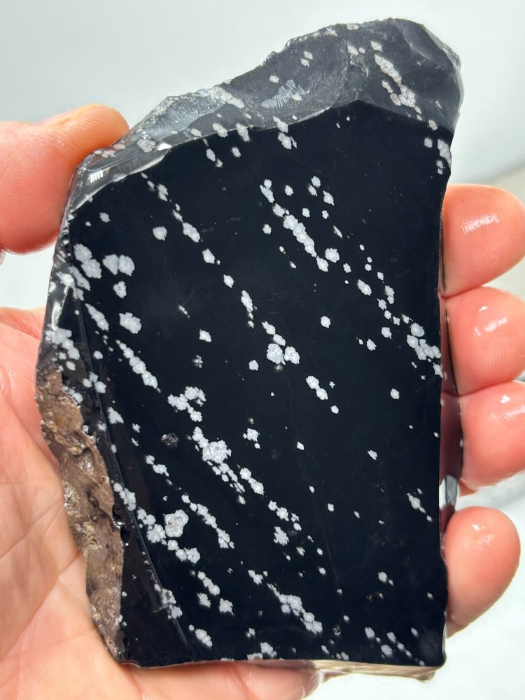 Snowflake Obsidian Slab Lapidary Cabbing Knapping Combo ship avail
