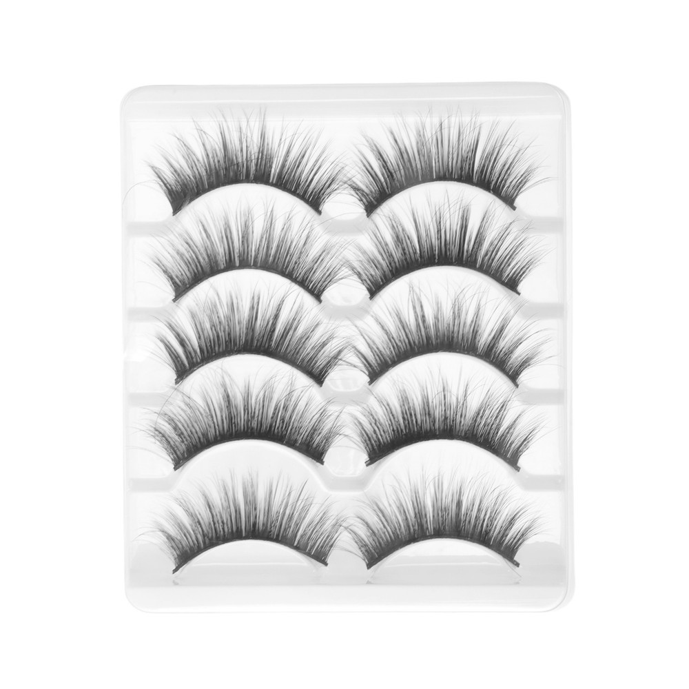 Soft 3D False Eyelashes for Makeup Black 3D-54 5 Pair