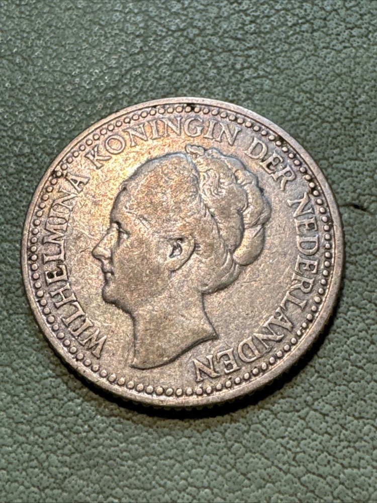 NETHERLANDS 1/2 GULDEN 1921 KM#160 Silver