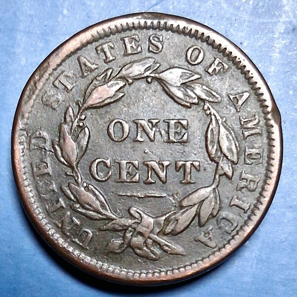 1838 Modified Matron Large Cent. XF Details