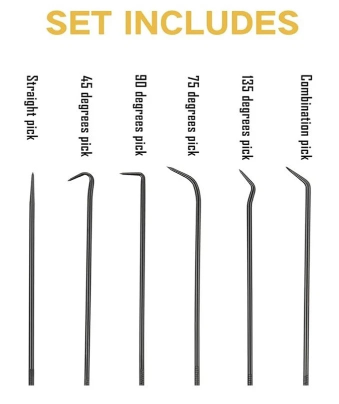 YSJoyTool 9-Pc Precision pick and hook, With three wire brushes,and Case.