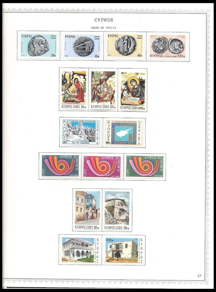 CYPRUS 1972 ISSUES ON 2 PAGES (LHM/UHM) *CLEAN & FRESH*