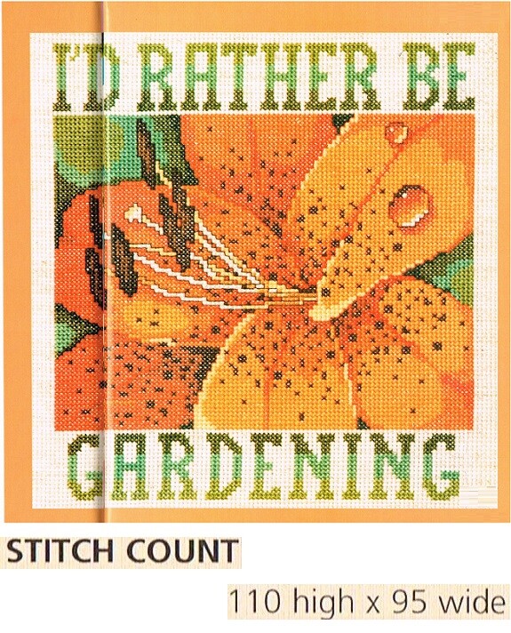 I'D  RATHER BE GARDENING   CROSS  STITCH PATTERN  ONLY   ALS -  REB