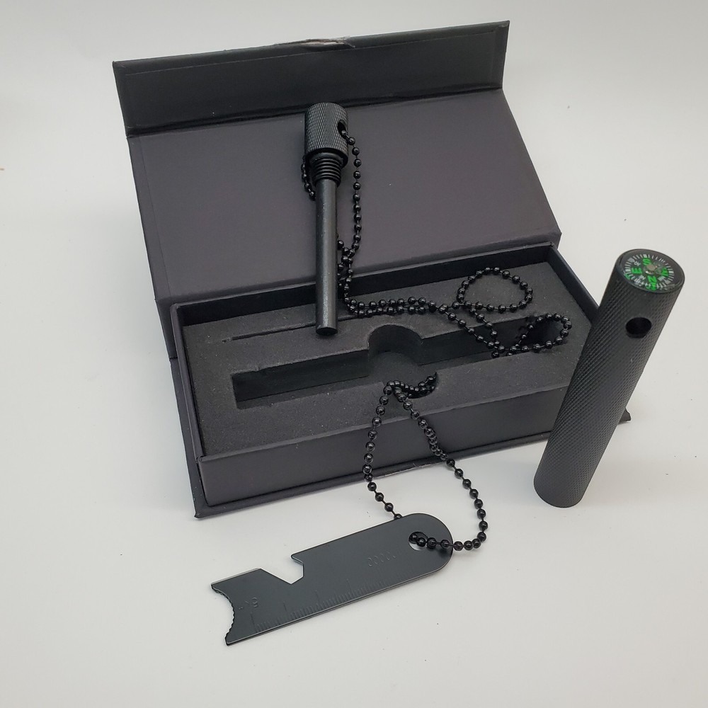 NEW Böker Plus Fire Starter Kit Compass Black Camping Survival OPEN BOX