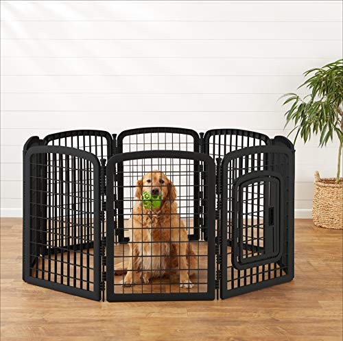 Amazon Basics 8-Panel Octagonal Plastic Pet Pen Fence Enclosure With Gate - 34 i