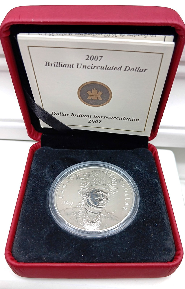 2007 Sterling Silver Canada Uncirculated Dollar Celebrating THAYENDANEGEA