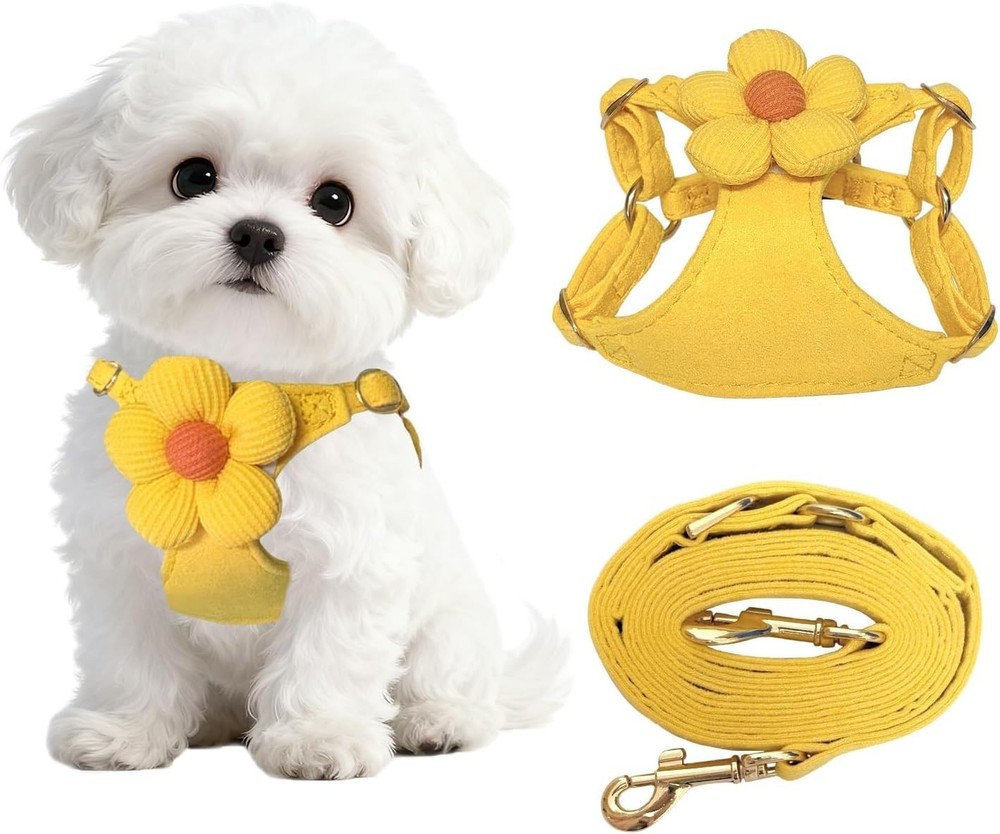 Escape Proof Dog Harness No Pull Leash Set Small Medium Dog Soft Adjustable