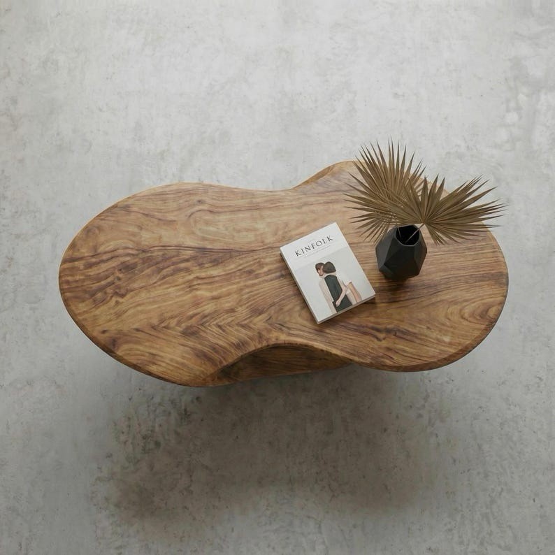 Solid Wood Coffee Table, Hand Carved