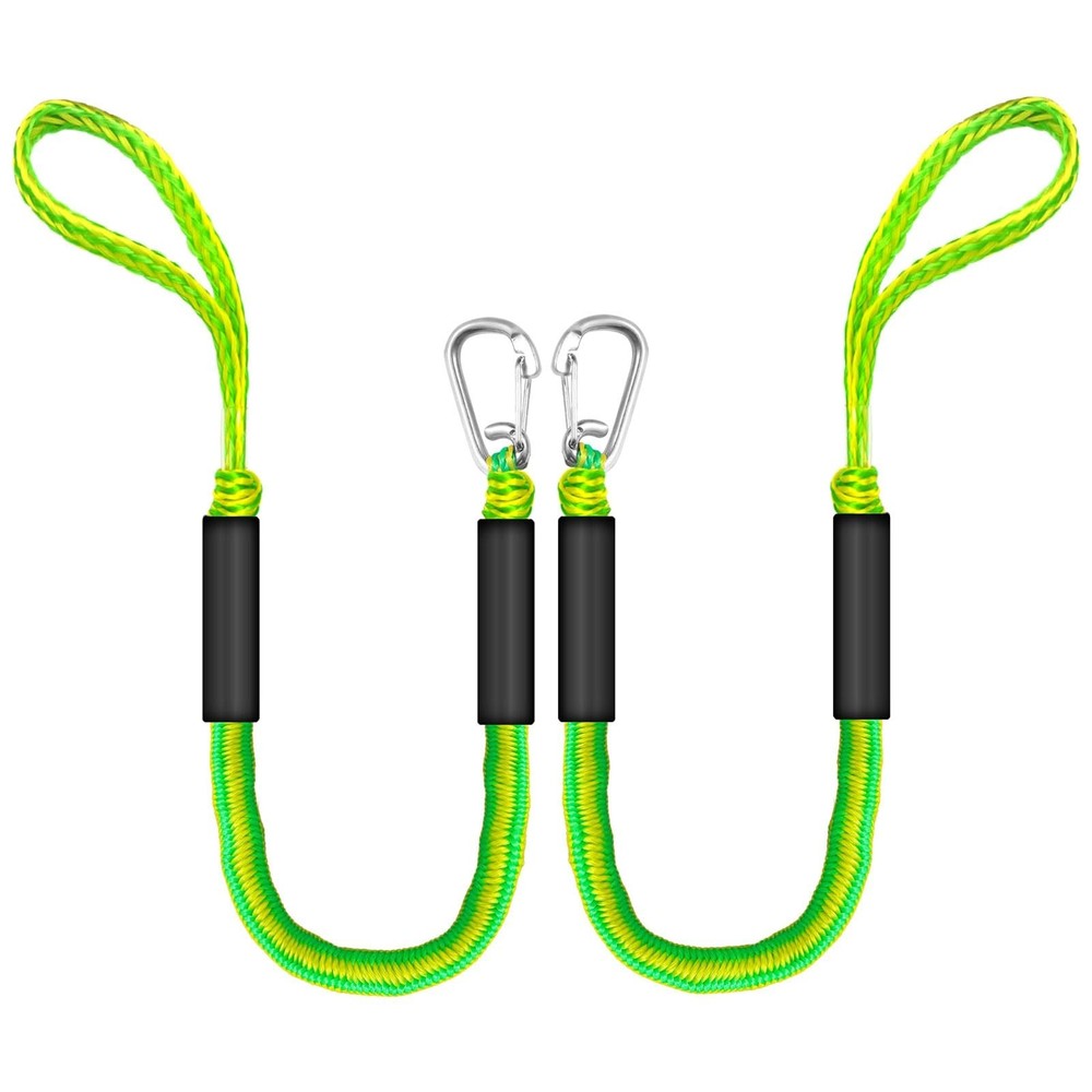3FT Bungee Dock Lines for Boats, Single Hook Boat Ropes for Docking with Loop...