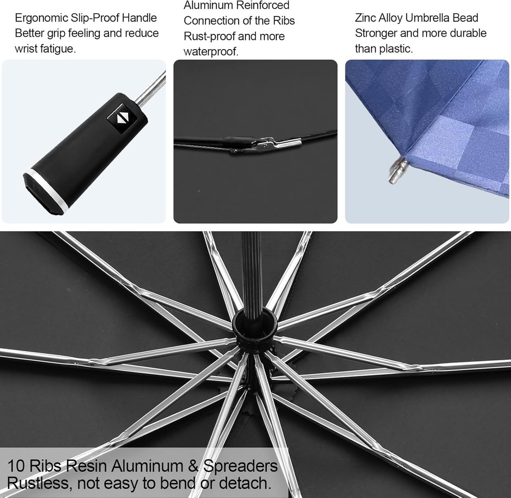 Compact Double Canopy Golf Umbrella - Easy Open/Close, Lightweight Design