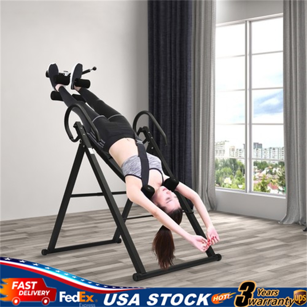 Foldable Inversion Table Teeter Advanced Back Pain Ankle Relief Gravity Fitness