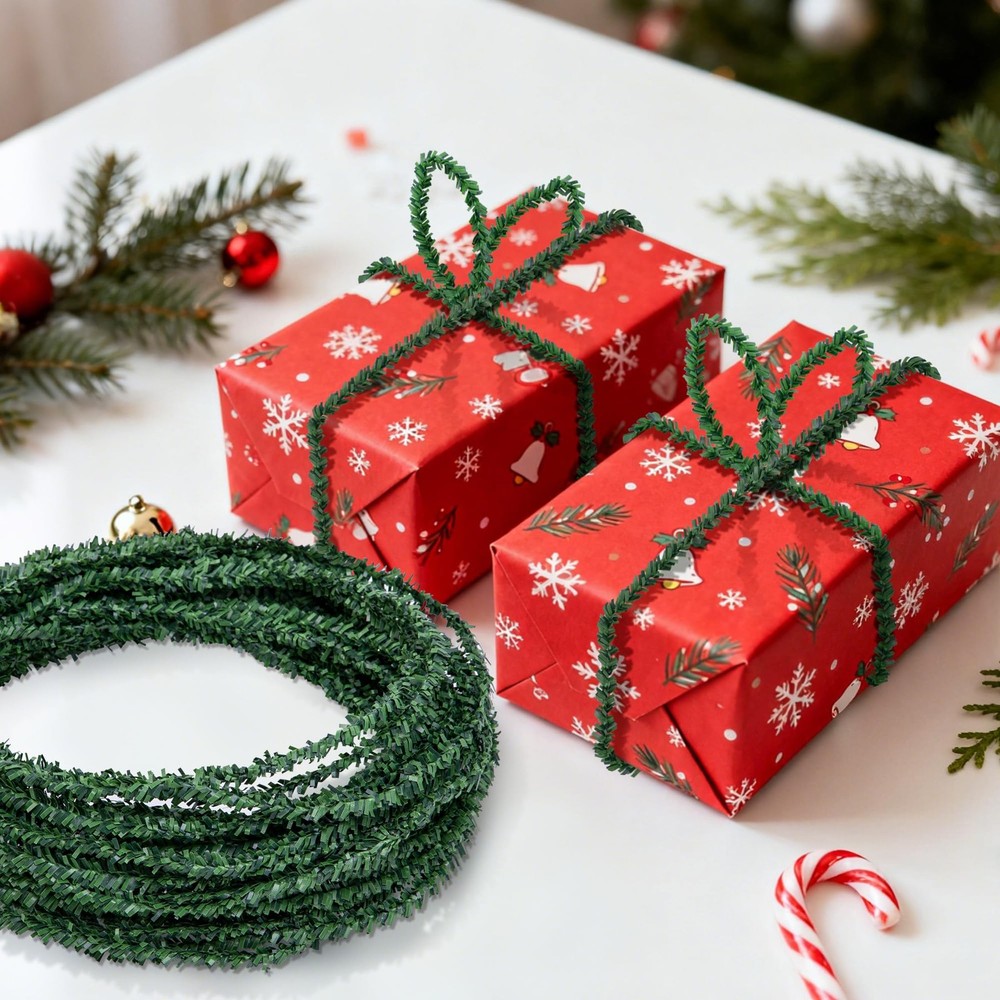 codree 50 Ft Christmas Artificial Pine Wire Garlands, Flexible 50 Ft/ Roll