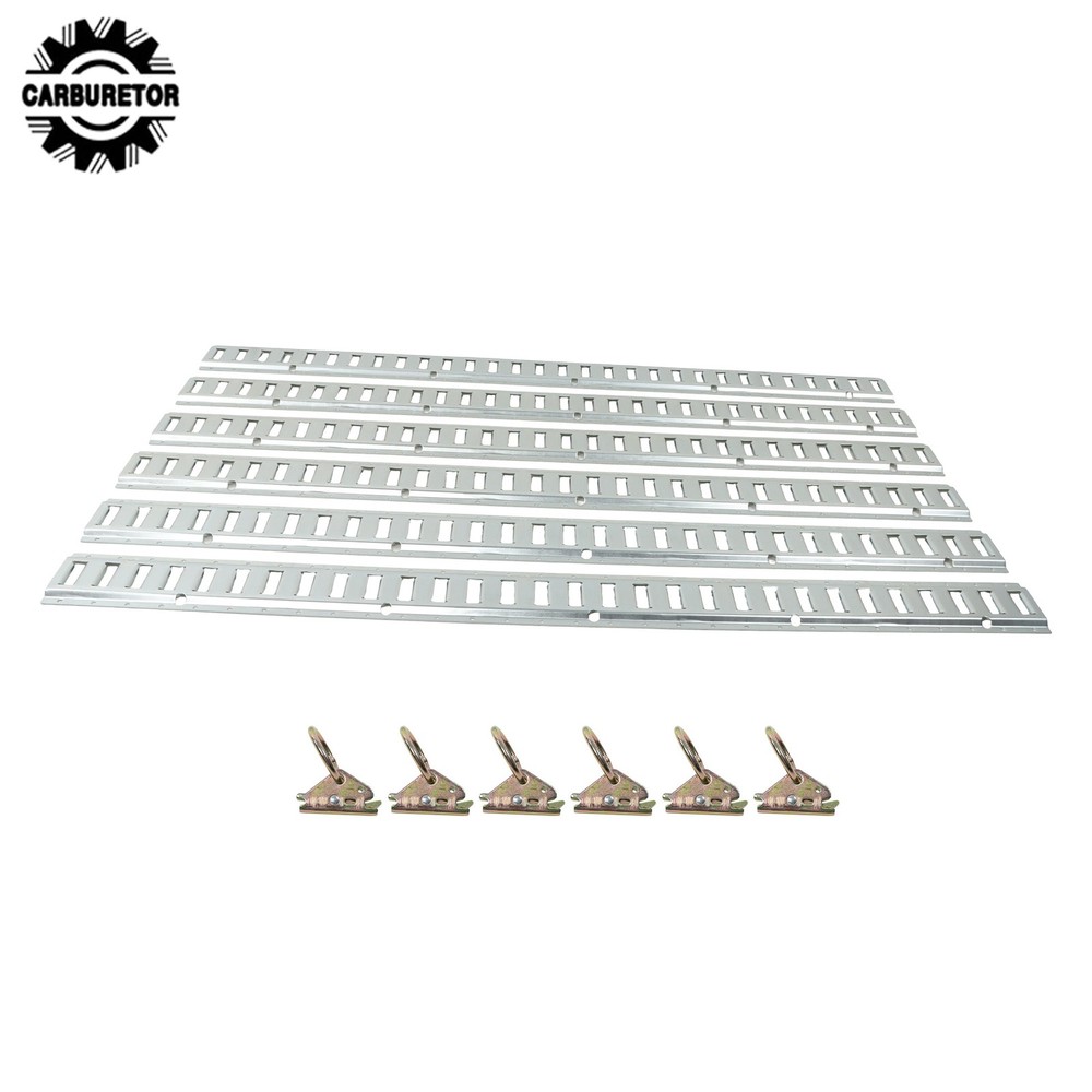 Silver 12 Pack 60" E Track Rail Sections With Mounting Hardware Fit For Garages
