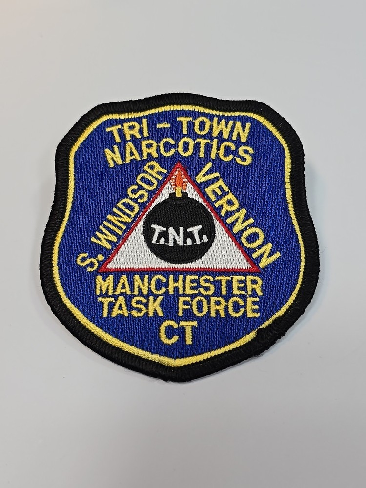 Tri-Town Narcotics Task Force Iron-on Patch CT S. Windsor Vernon Manchester