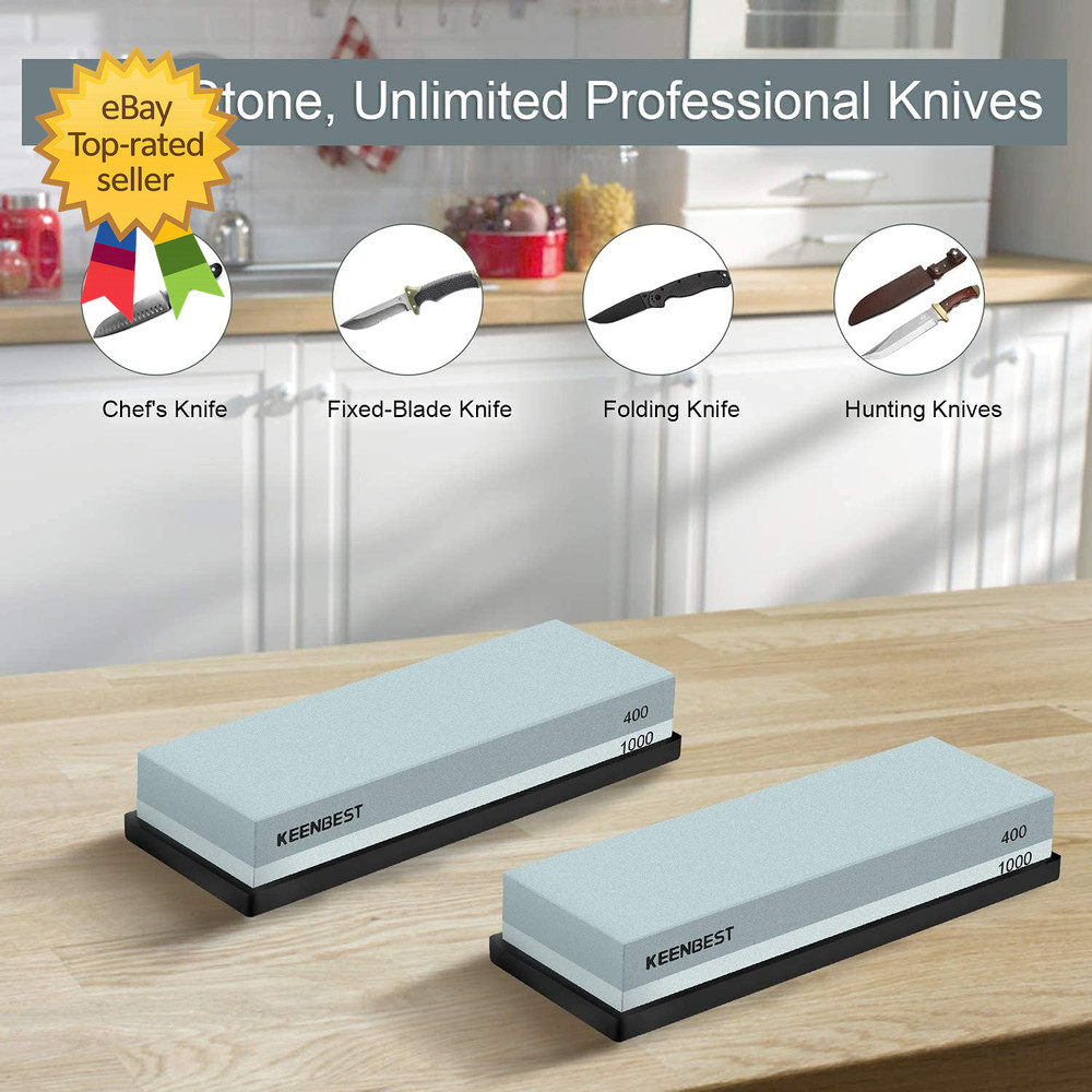 Grit Premium Material Sharpening Stone 2 Side Whetstone Set Kitchen Knives Sharp