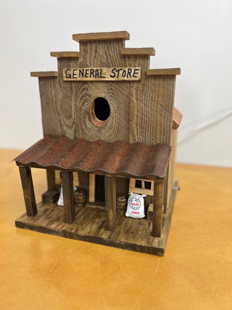 Handcrafted Cedar General Store Birdhouse