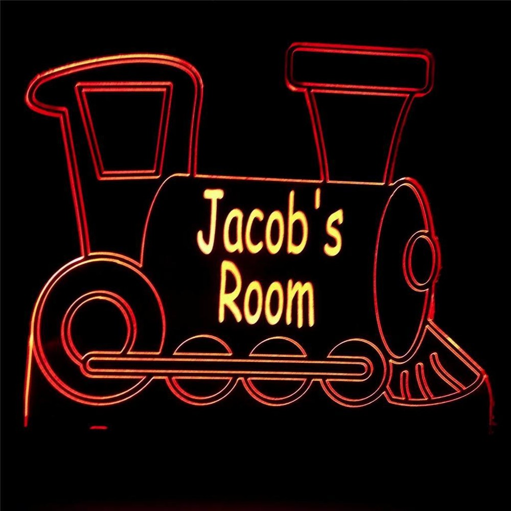 Personalised Train Name 3D LED Night Light 7 Colour Change Kids Babys Room