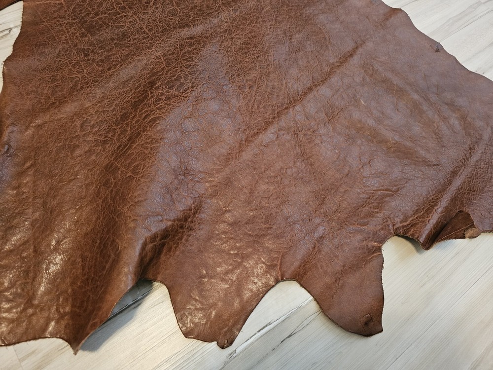 5-6oz VEG TAN MEDIUM BROWN FULL GRAIN SINGLE SHOULDER LEATHER HIDE SHEET,PANEL