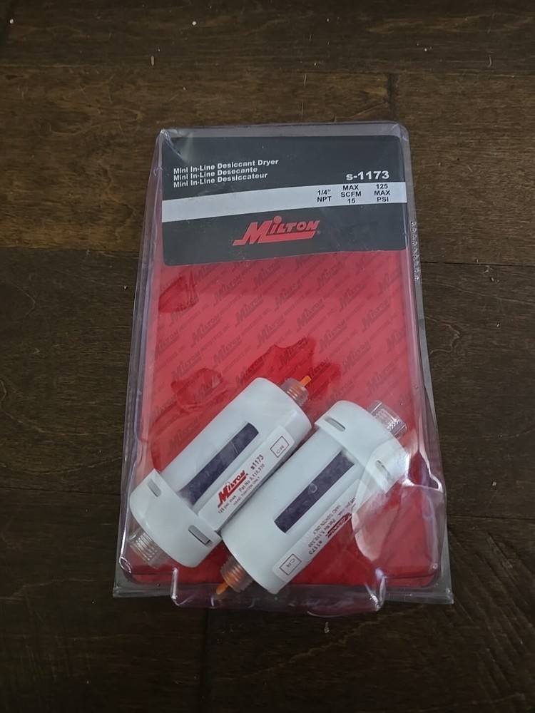 Milton 1/4in. Mini Inline Desiccant Dryer, 2-Pack, Model# S1173