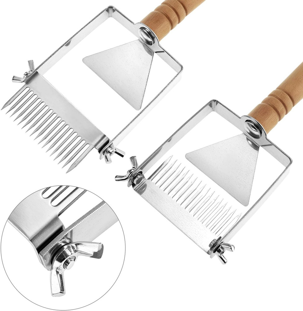 Adjustable Honey Uncapping Fork 304 Stainless Steel Scraper Beekeeping Tool Uses