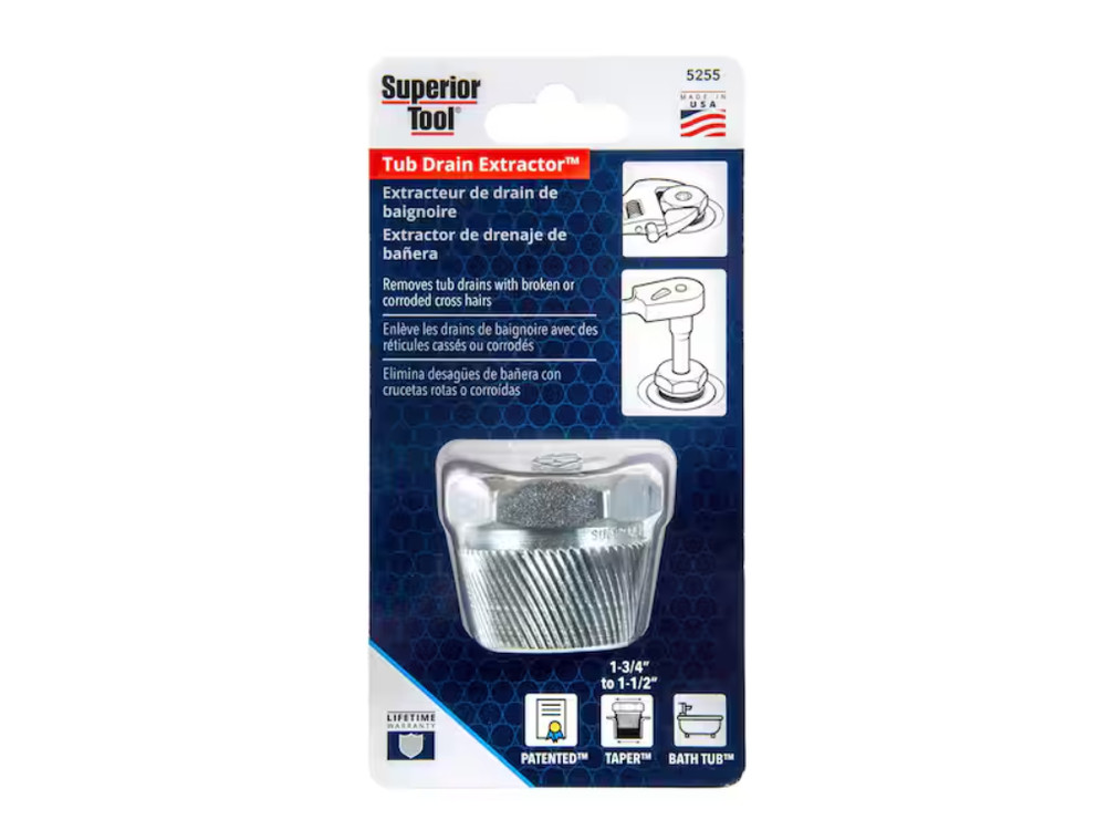 Superior Tool 1.5" Tub Drain Extractor