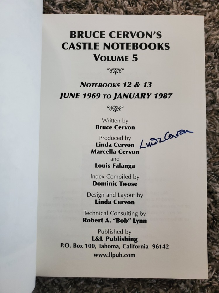 Bruce Cervon Castle Note Books Volume 2-5