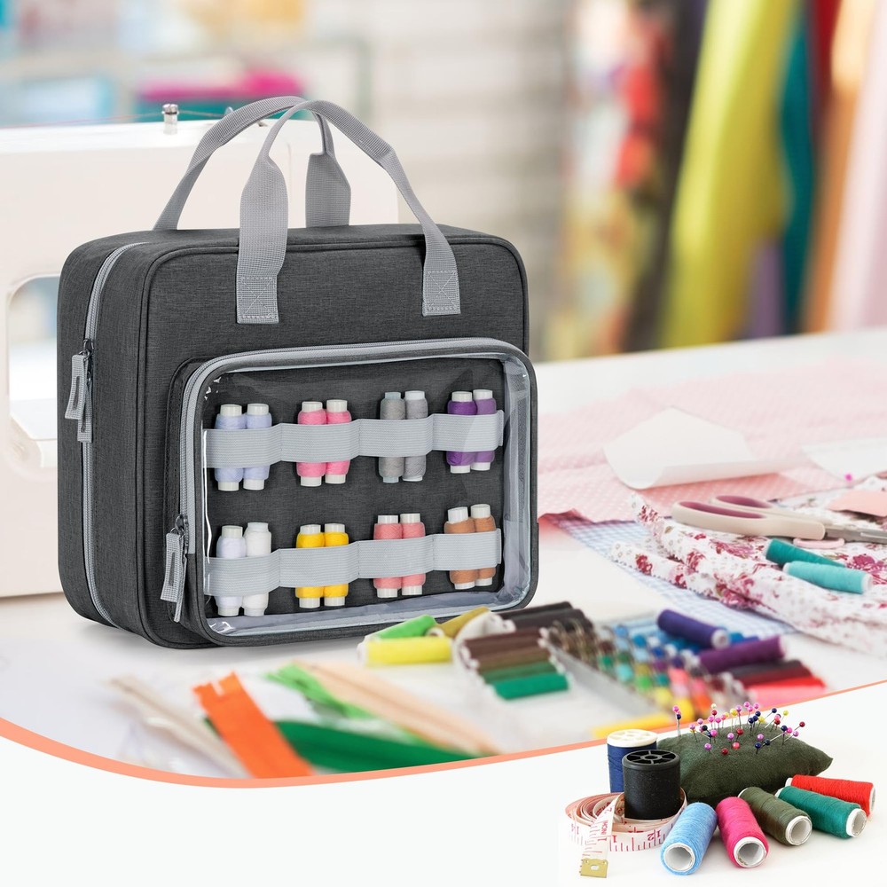 Sewing Storage Organizer with Folio Open Design Sewing Organizer Bag with Ver...