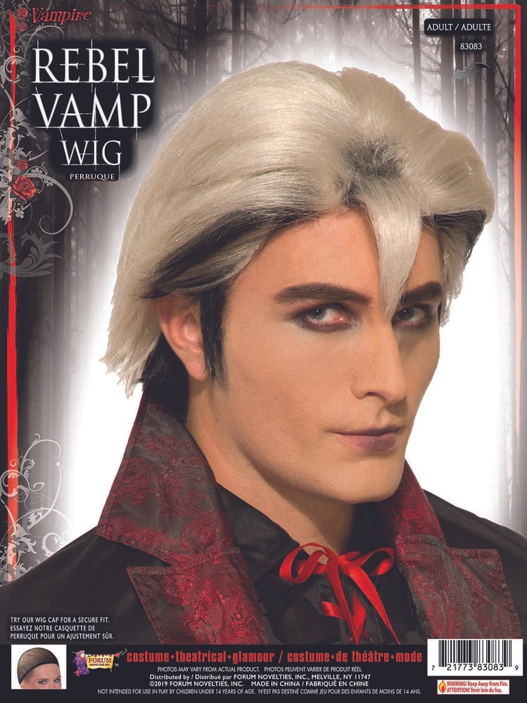 REBEL VAMP BLACK/WHITE WIG VAMPIRE