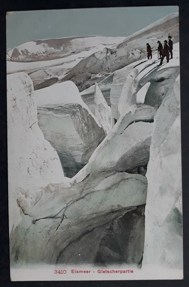 Undated Switzerland Postcard-Eismeer, Glacier Section Unused