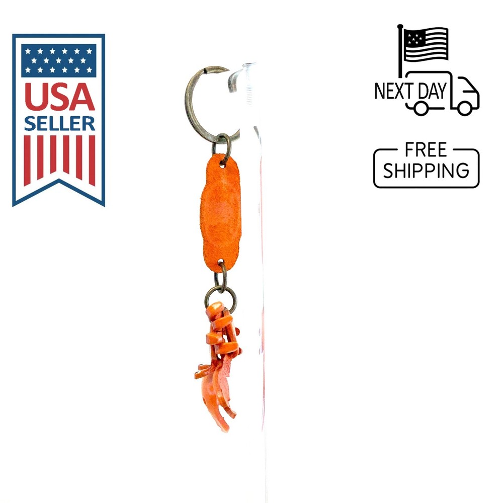 Crab Handmade Leather Keyring #1