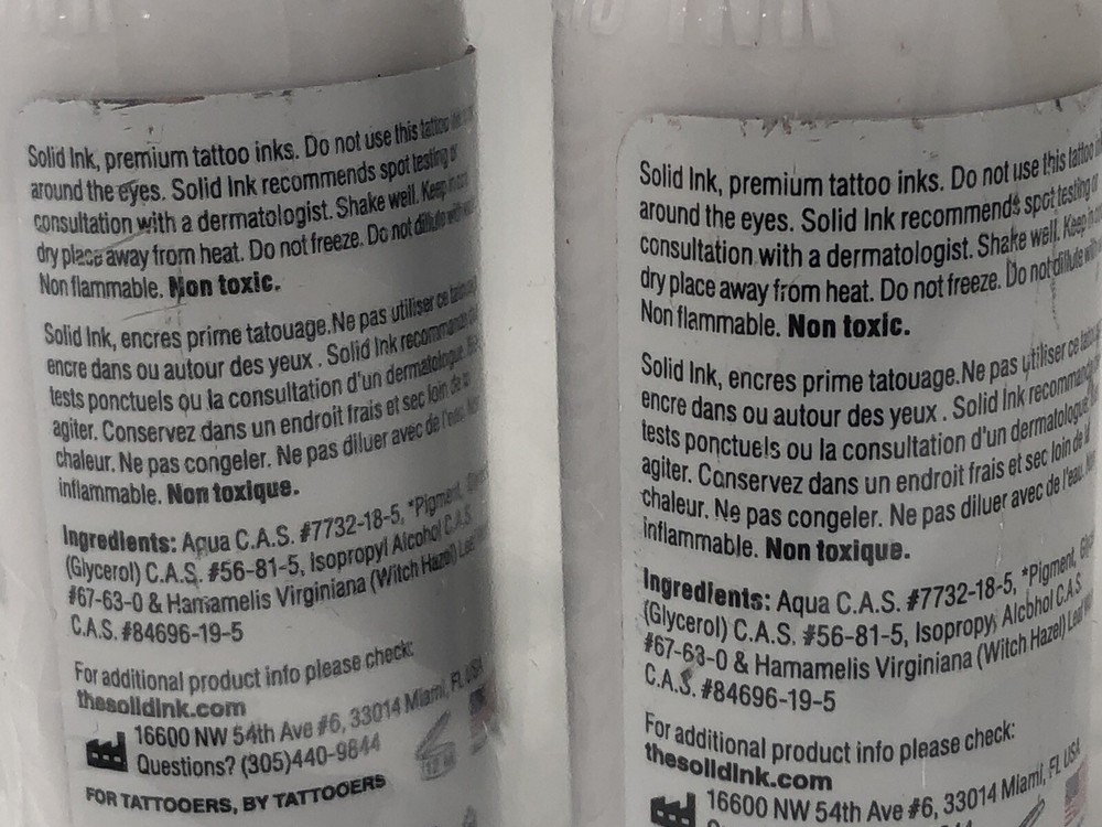 Solid Ink Tattoo Ink White Lot of 2