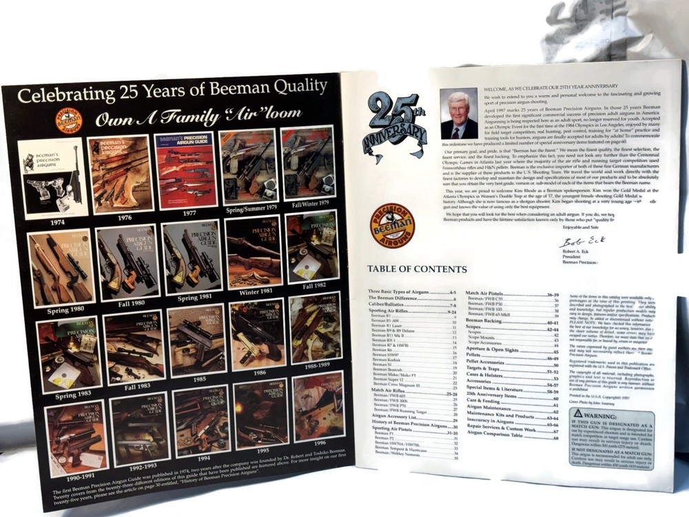BEEMAN VINTAGE "25th ANNIVERSARY" Precision Airgun Guide