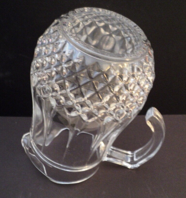 Cut Glass Pitcher - 9" Tall - Diamond Cut Design -