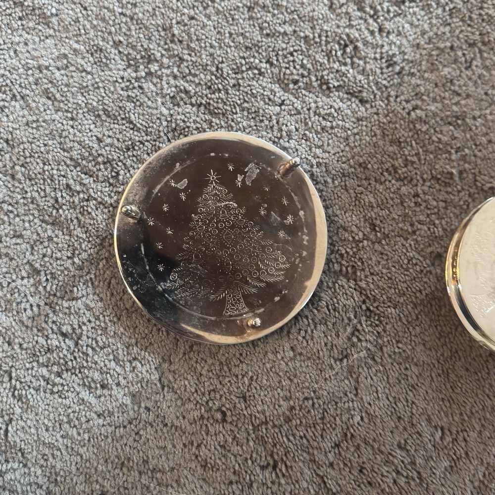 Silver Christmas tree coasters