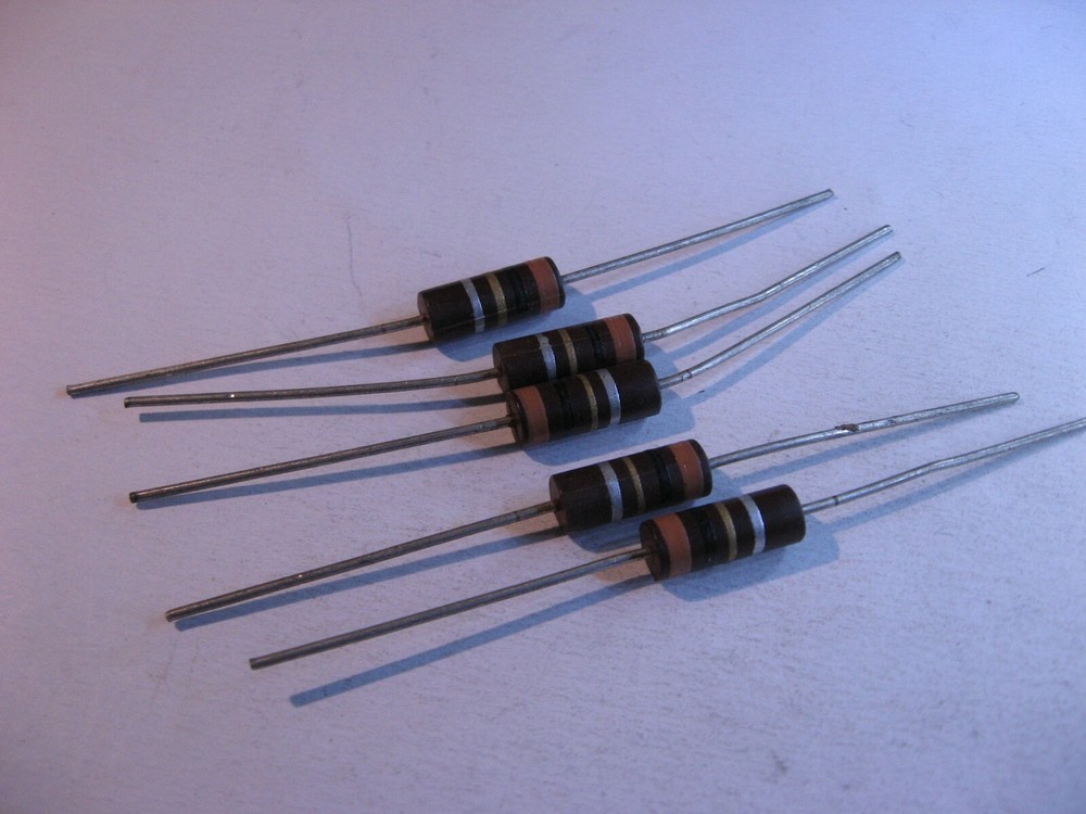 Resistor 1W 1 Ohm 1R 10% Carbon Composition - NOS Qty 5